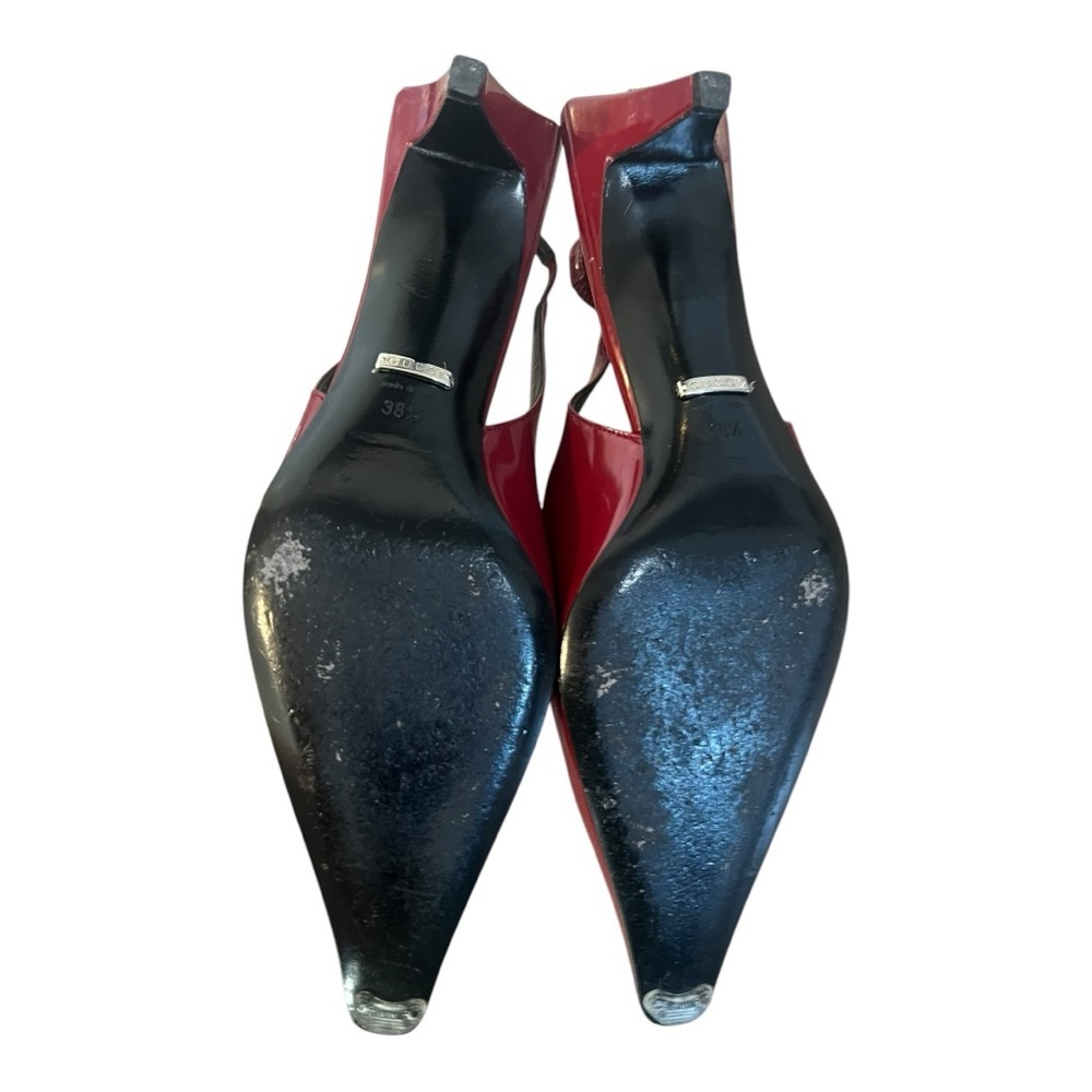$950 Gucci -Mallory 55 Patent leather Slingback Pumps Size Women's 38.5 - Picture 8 of 15